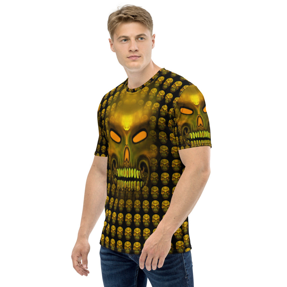 Yellow Skull All Over Print Men's T-shirt