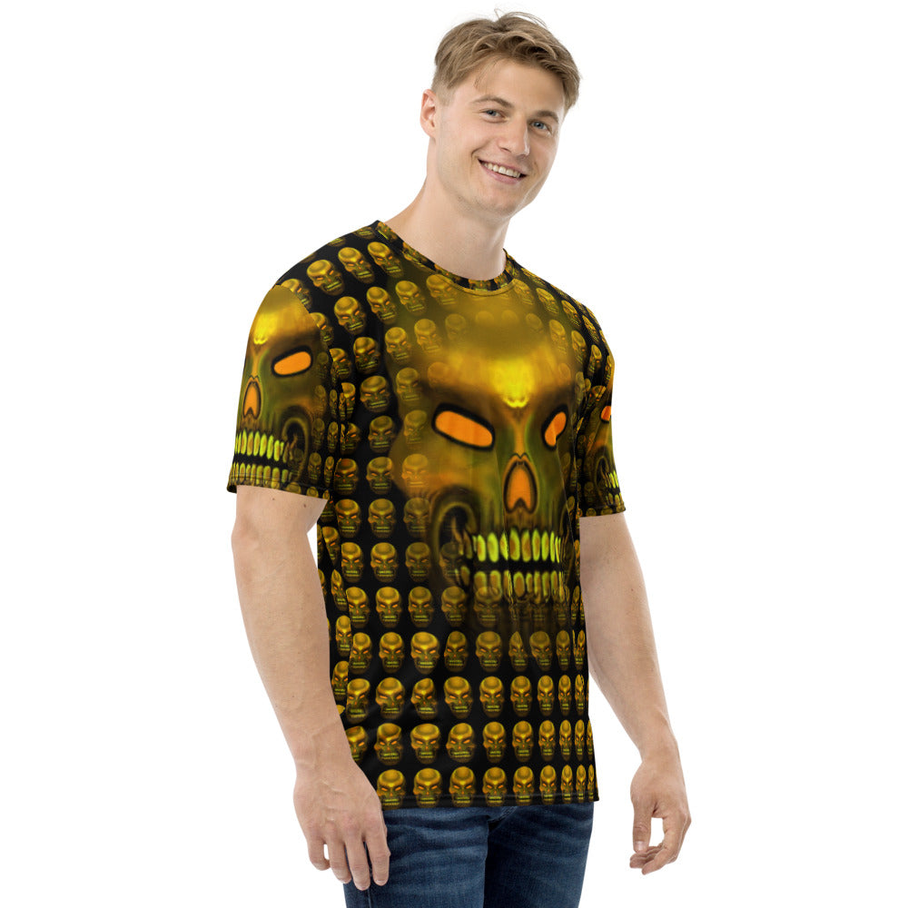 Yellow Skull All Over Print Men's T-shirt