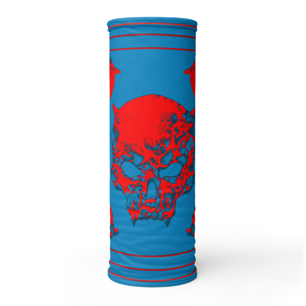 Red Skull over Blue Premium Neck Gaiter