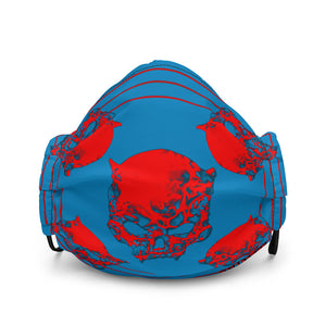 Blue Red Skull Premium face mask