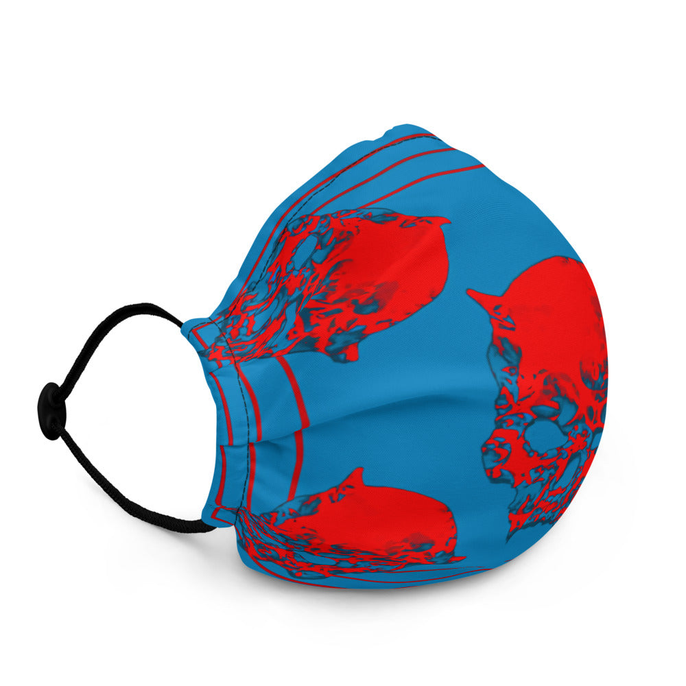 Blue Red Skull Premium face mask